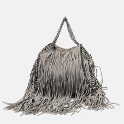 Pre Owned Stella McCartney Grey Faux Suede Mini Falabella Tote