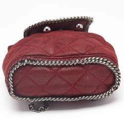 Stella McCartney Red Faux Suede Mini Falabella Drawstring Backpack
