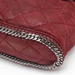Stella McCartney Red Faux Suede Mini Falabella Drawstring Backpack