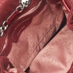 Stella McCartney Red Faux Suede Mini Falabella Drawstring Backpack
