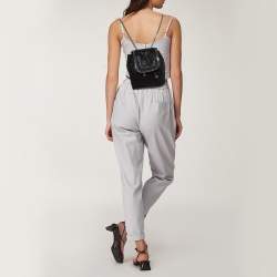 Stella McCartney Black Quilted Faux Leather Mini Falabella Backpack