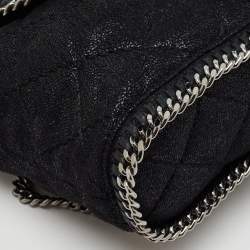 Stella McCartney Black Quilted Faux Leather Mini Falabella Backpack