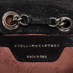Stella McCartney Black Quilted Faux Leather Mini Falabella Backpack