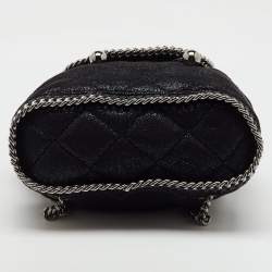Stella McCartney Black Quilted Faux Leather Mini Falabella Backpack