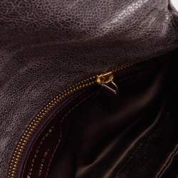 Stella McCartney Burgundy Faux Leather Zipper Detail Fold Over Clutch
