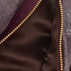Stella McCartney Burgundy Faux Leather Zipper Detail Fold Over Clutch