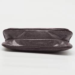Stella McCartney Burgundy Faux Leather Zipper Detail Fold Over Clutch