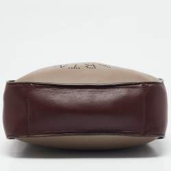 Stella McCartney Burgundy/Beige Faux Leather Mini Logo Crossbody Bag