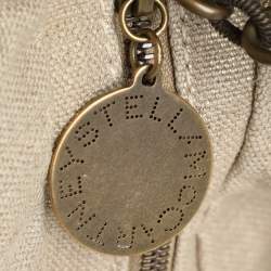 Stella McCartney Metallic Beige/Gold Jute Bow Hobo