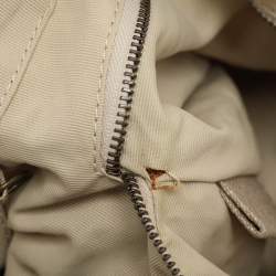 Stella McCartney Metallic Beige/Gold Jute Bow Hobo