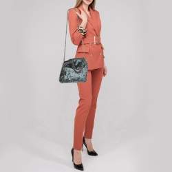Stella McCartney Teal Velvet Mini Falabella Tote