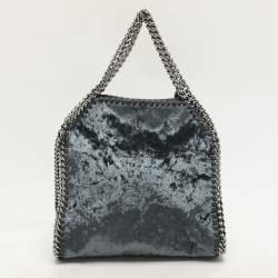 Stella McCartney Teal Velvet Mini Falabella Tote