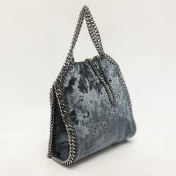 Stella McCartney Teal Velvet Mini Falabella Tote
