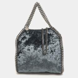Stella McCartney Teal Velvet Mini Falabella Tote