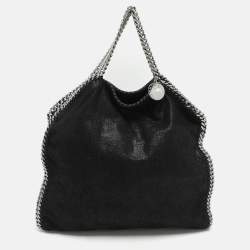 Stella McCartney Black Faux Suede Small Falabella Tote
