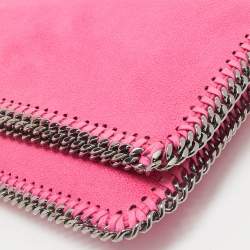 Stella McCartney Fuchsia Faux Suede Falabella Fold Over Clutch