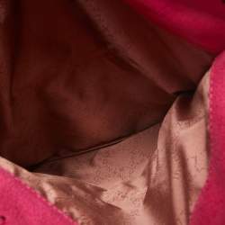 Stella McCartney Fuchsia Faux Suede Falabella Fold Over Clutch