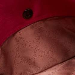 Stella McCartney Fuchsia Faux Suede Falabella Fold Over Clutch