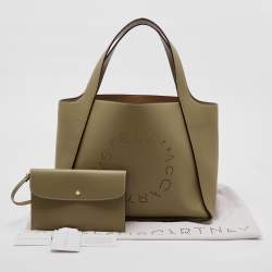 Stella McCartney Sand Brown Faux Leather The Logo Large Tote