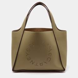 Stella McCartney Sand Brown Faux Leather The Logo Large Tote