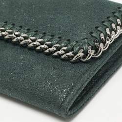 Stella McCartney Dark Green Faux Leather Falabella Flap Continental Wallet