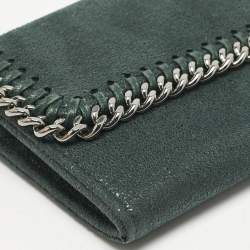 Stella McCartney Dark Green Faux Leather Falabella Flap Continental Wallet