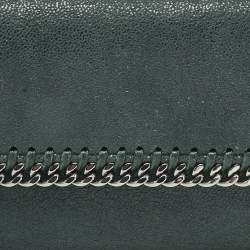 Stella McCartney Dark Green Faux Leather Falabella Flap Continental Wallet