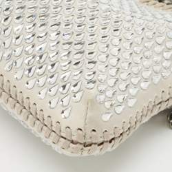 Stella McCartney Light Grey Fabric Mini Falabella Crystals Tote