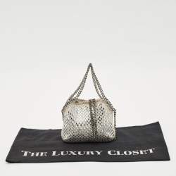 Stella McCartney Light Grey Fabric Mini Falabella Crystals Tote