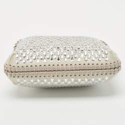 Stella McCartney Light Grey Fabric Mini Falabella Crystals Tote