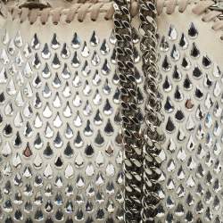 Stella McCartney Light Grey Fabric Mini Falabella Crystals Tote