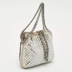 Stella McCartney Light Grey Fabric Mini Falabella Crystals Tote