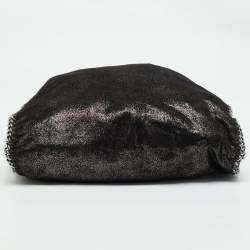 Pre Owned Stella McCartney Black/Gold Faux Suede Large Falabella Tote