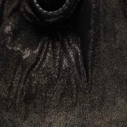 Pre Owned Stella McCartney Black/Gold Faux Suede Large Falabella Tote