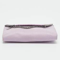 Pre Owned Stella McCartney Purple Faux Leather Mini Falabella Flap Crossbody Bag