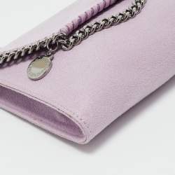 Pre Owned Stella McCartney Purple Faux Leather Mini Falabella Flap Crossbody Bag