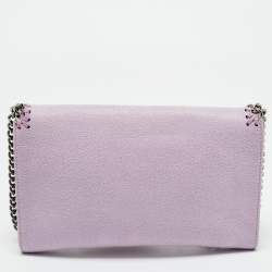 Pre Owned Stella McCartney Purple Faux Leather Mini Falabella Flap Crossbody Bag