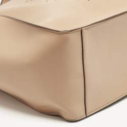 Pre Owned Stella McCartney Beige Faux Leather Perforated Logo Tote