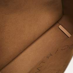 Pre Owned Stella McCartney Beige Faux Leather Perforated Logo Tote