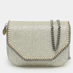 Stella McCartney Gold Glitter Mini Falabella Box Shoulder Bag