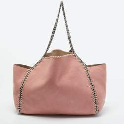 Stella McCartney Pink/Beige Faux Suede Reversible Falabella Shopper Tote