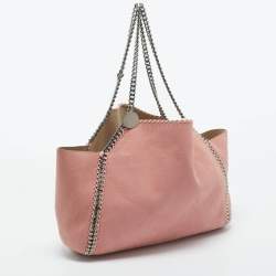 Stella McCartney Pink/Beige Faux Suede Reversible Falabella Shopper Tote