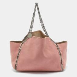 Stella McCartney Pink/Beige Faux Suede Reversible Falabella Shopper Tote