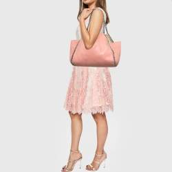 Stella McCartney Pink/Beige Faux Suede Reversible Falabella Shopper Tote