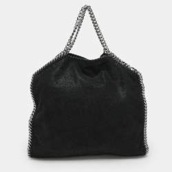 Pre Owned Stella McCartney Black Faux Suede Small Falabella Tote