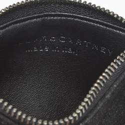 Pre Owned Stella McCartney Black Faux Suede Falabella Zip Card Holder