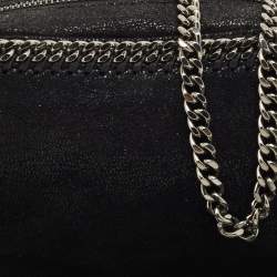 Pre Owned Stella McCartney Black Faux Suede Falabella Camera Crossbody Bag