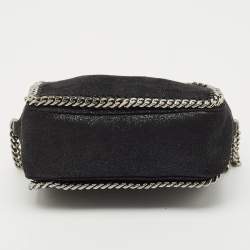 Pre Owned Stella McCartney Black Faux Suede Falabella Camera Crossbody Bag