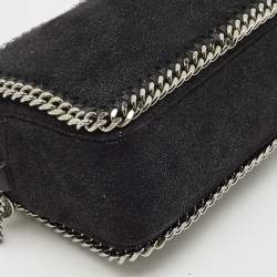 Pre Owned Stella McCartney Black Faux Suede Falabella Camera Crossbody Bag