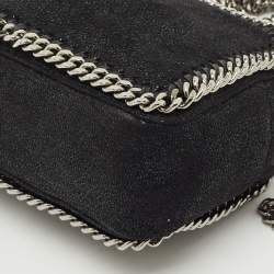 Pre Owned Stella McCartney Black Faux Suede Falabella Camera Crossbody Bag